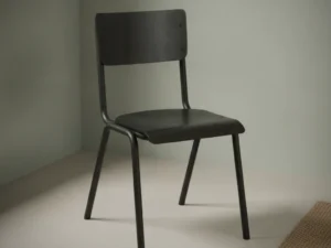Eetkamerstoel  Jouna zwart hout zwart metalen frame