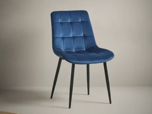 Eetkamerstoel Juta blauw fluweel  set van 2
