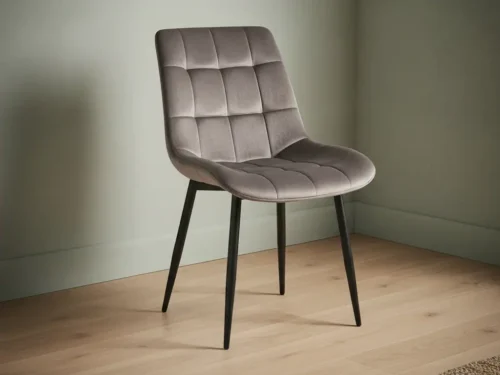 Eetkamerstoel Juta taupe fluweel  set van 2