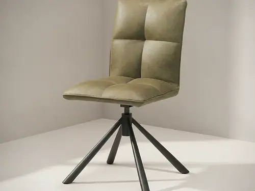 Eetkamerstoel  Leon moss microleder 360¬∞ draaibaar