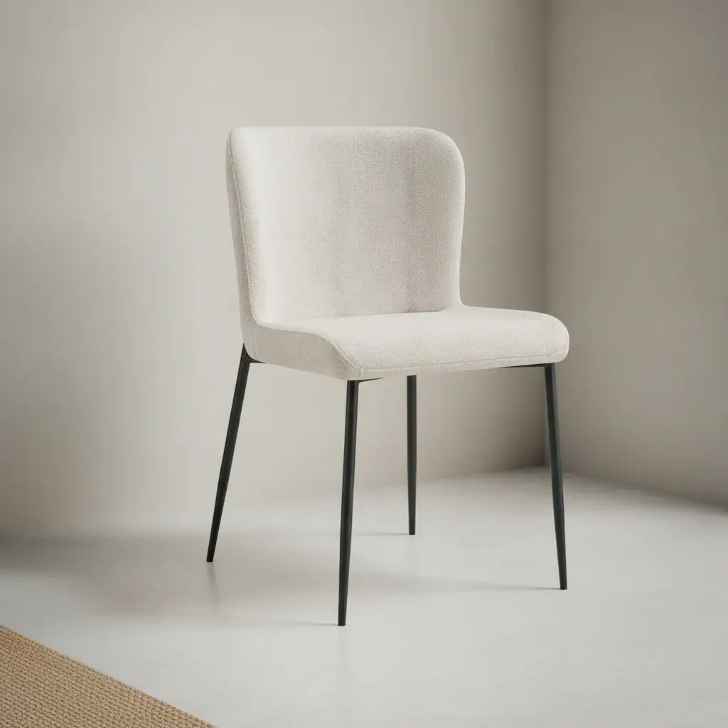 Eetkamerstoel Lisa beige stof set van 2