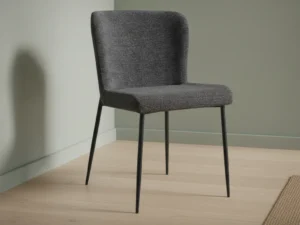 Eetkamerstoel  Lisa donkergrijs stof set van 2