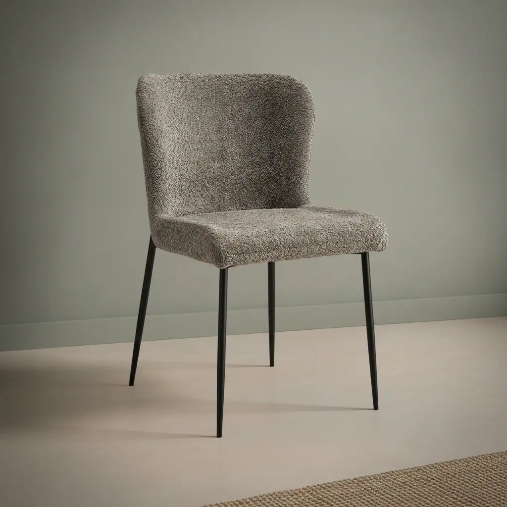 Eetkamerstoel Lisa zand bouclé set van 2