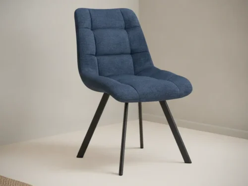 Eetkamerstoel Lizzy blauw stof  set van 2