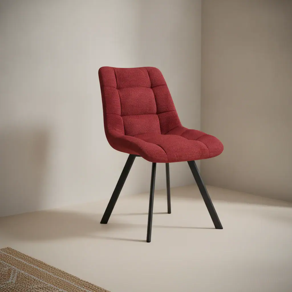 Eetkamerstoel Lizzy rood stof set van 2