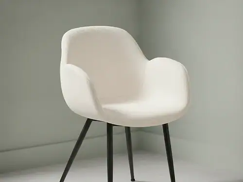 Eetkamerstoel Loivo wit groen  stof metalen frame