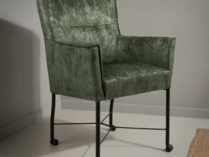 Eetkamerstoel London malachite  met wieltjes