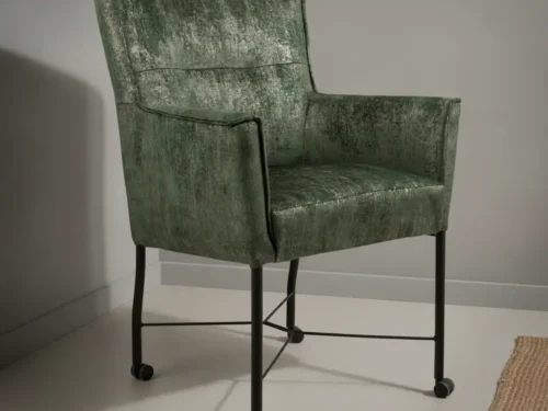 Eetkamerstoel London malachite  met wieltjes