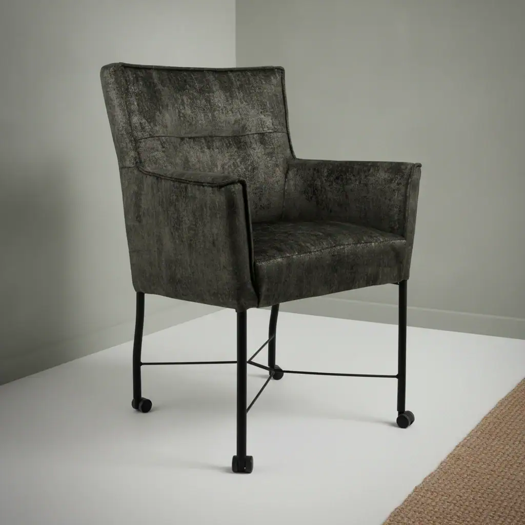 Eetkamerstoel London onyx met wieltjes