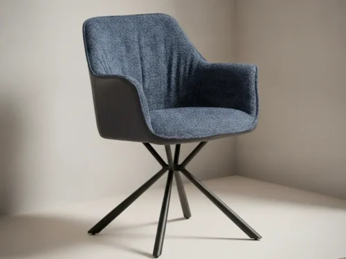 Eetkamerstoel Lucie blauw  PU-kunstleer boucl√© set van 2