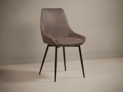 Eetkamerstoel Mirano bruin  PU-kunstleer set van 2
