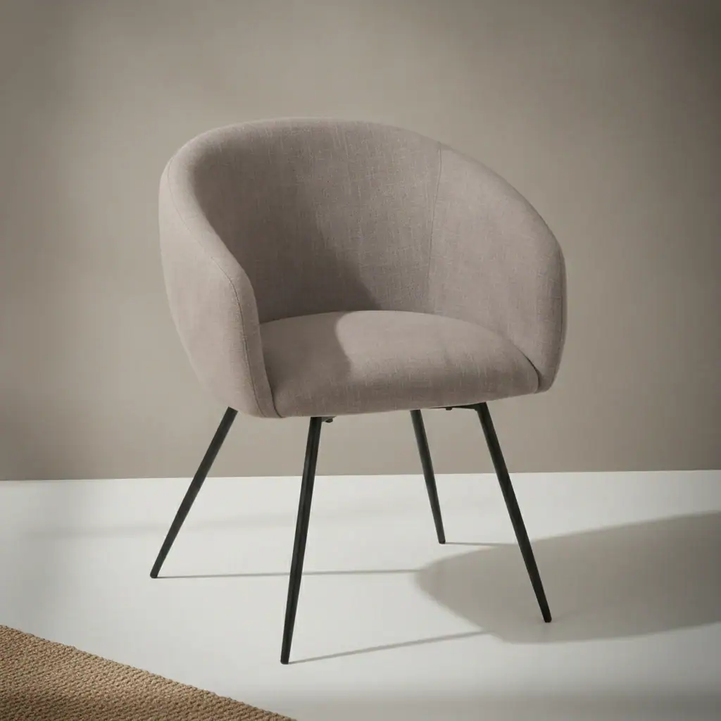 Eetkamerstoel Naara taupe stof metalen frame