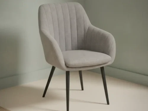 Eetkamerstoel Naerio grijs stof  metalen frame