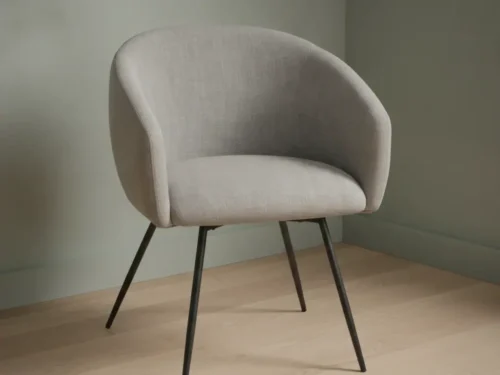 Eetkamerstoel  Naira grijs stof metalen frame