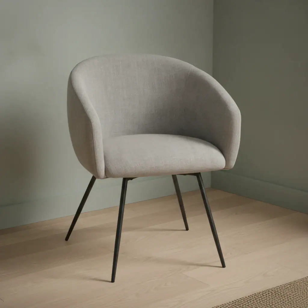 Eetkamerstoel Naira grijs stof metalen frame