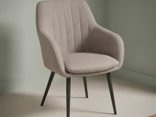 Eetkamerstoel Naoro taupe stof  metalen frame