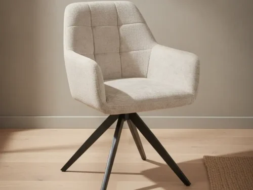 Eetkamerstoel  Nauna donkergrijs acrylstof metalen frame