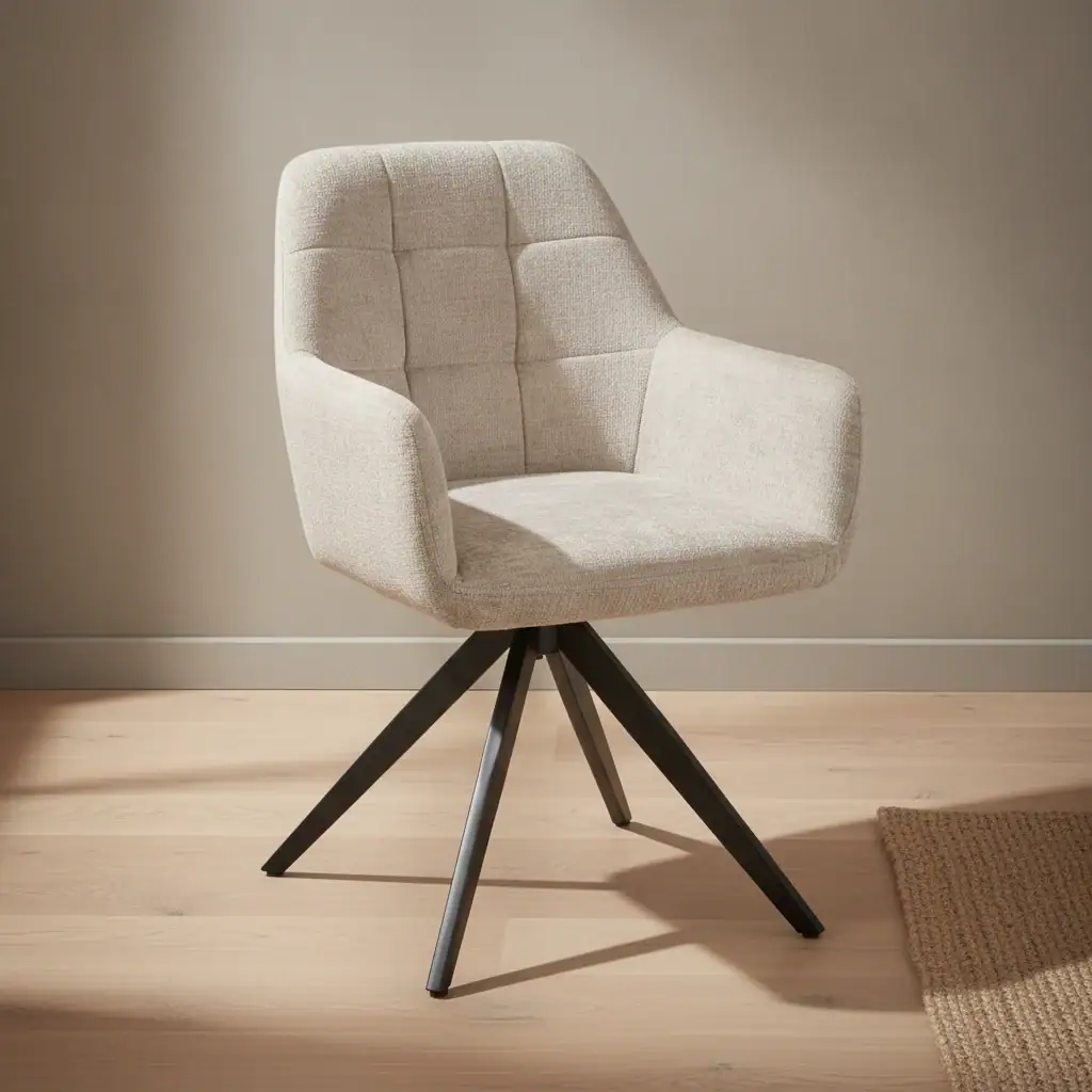 Eetkamerstoel Nauna donkergrijs acrylstof metalen frame