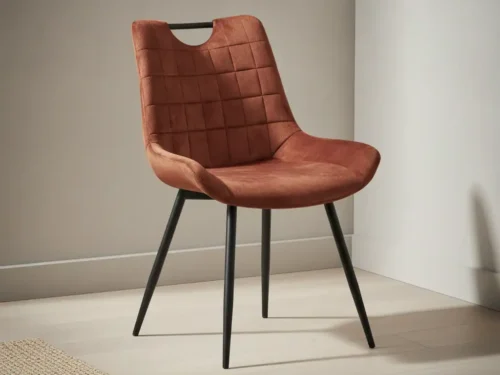 Eetkamerstoel  Nina roest fluweel set van 2