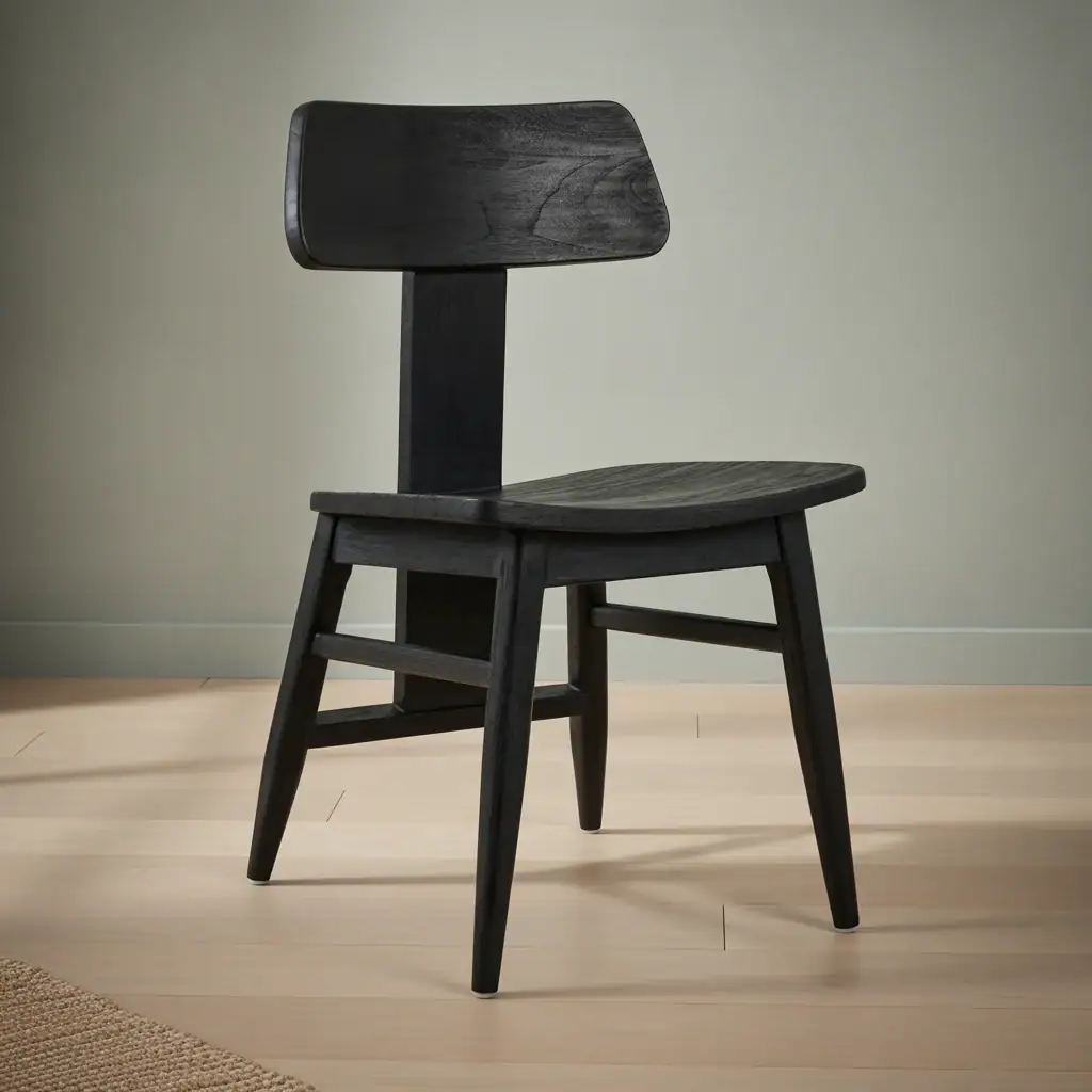 Eetkamerstoel Prenno Teak Zwart