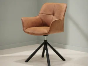 Eetkamerstoel Rapid camel  microleder 360¬∞ draaibaar