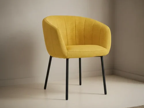 Eetkamerstoel  Sevilla geel stof set van 2