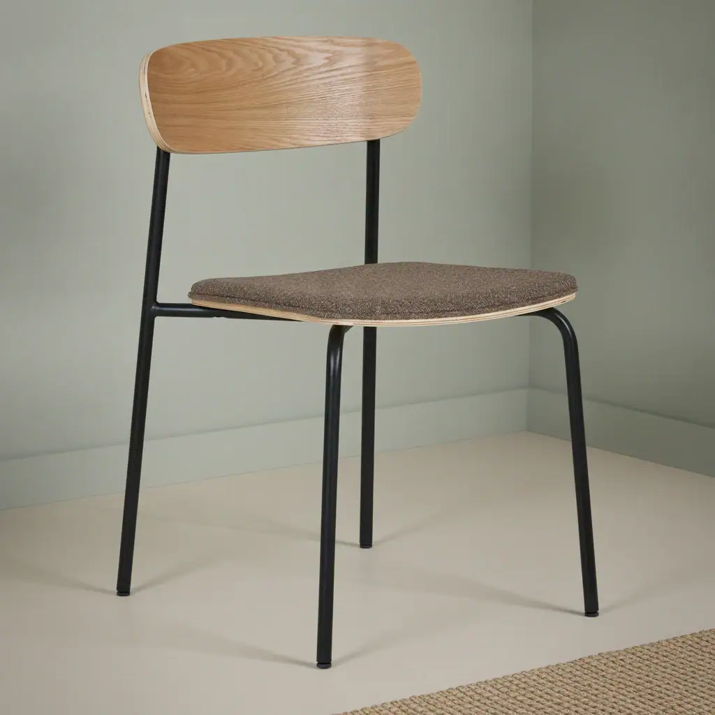 Eetkamerstoel Skellira Polyester Naturel - Set van 2