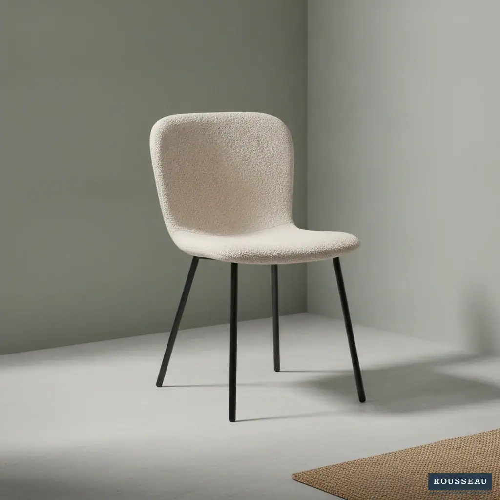 Eetkamerstoel Susan zand bouclé set van 2