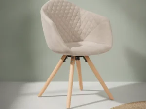 Eetkamerstoel Taerio cr√®me stof  metalen frame set van 2