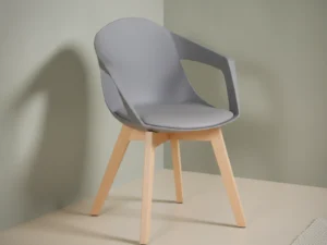 Eetkamerstoel  Taovia grijs kunststof met armleuning set van 2