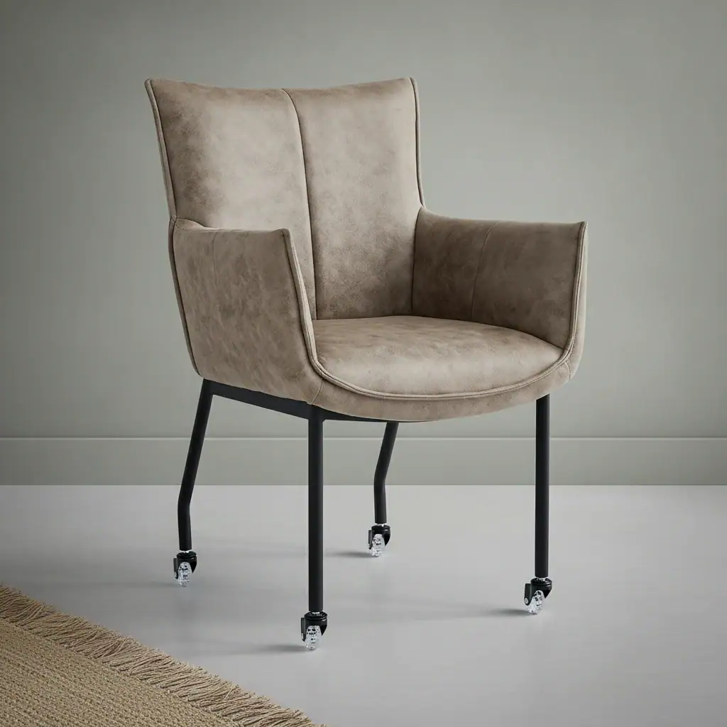 Eetkamerstoel Thomas taupe microleder