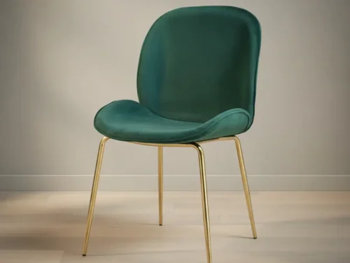 Eetkamerstoel  Veena groen fluweel set van 2