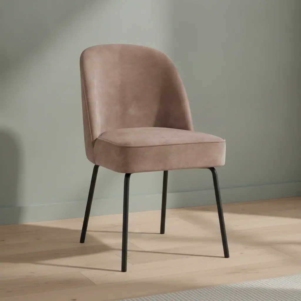 Eetkamerstoel Vero taupe fluweel