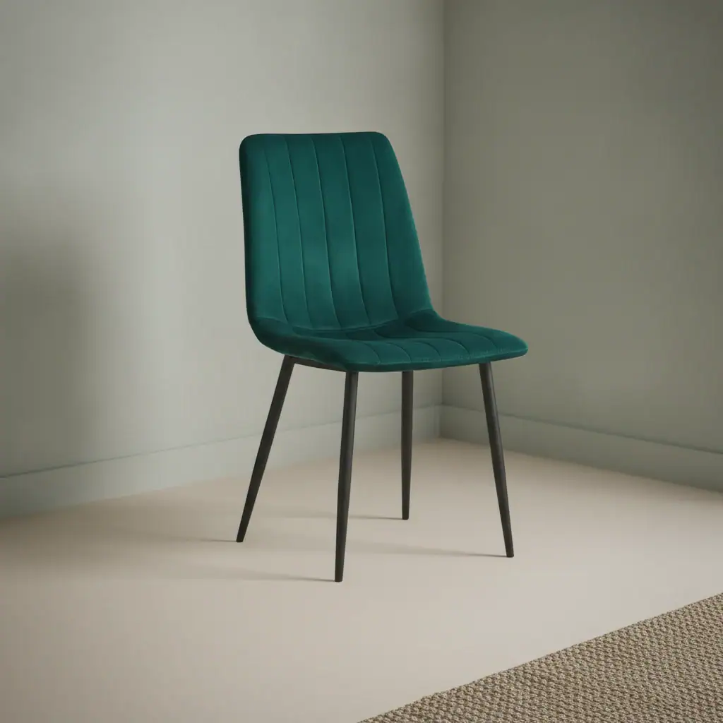 Eetkamerstoel Willis groen fluweel set van 4