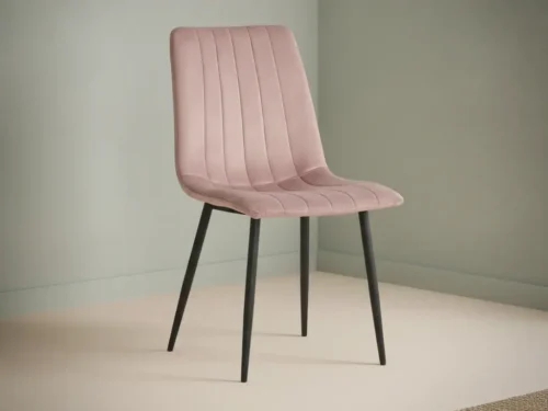 Eetkamerstoel  Willis roze fluweel set van 4