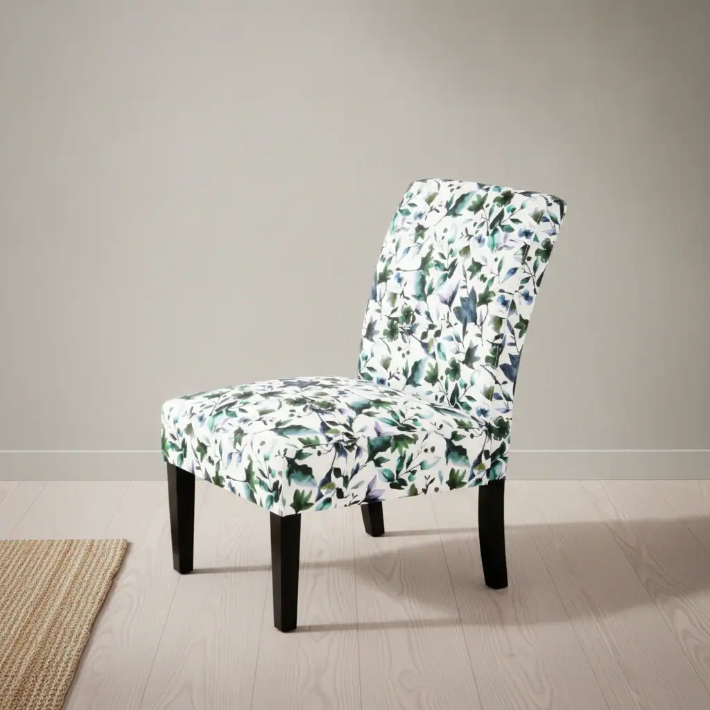 Eetkamerstoel Zoiva Bosgroen stof houten frame