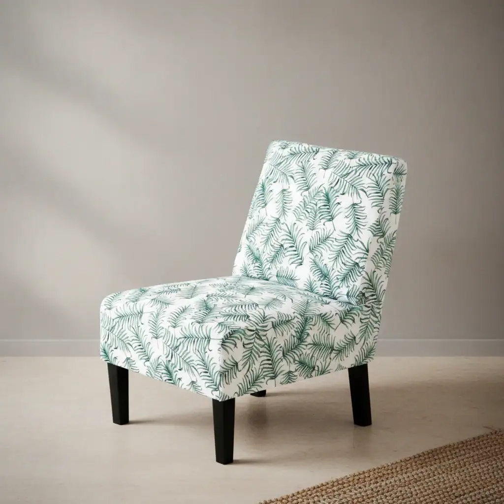 Eetkamerstoel Zoivo Bosgroen stof houten frame