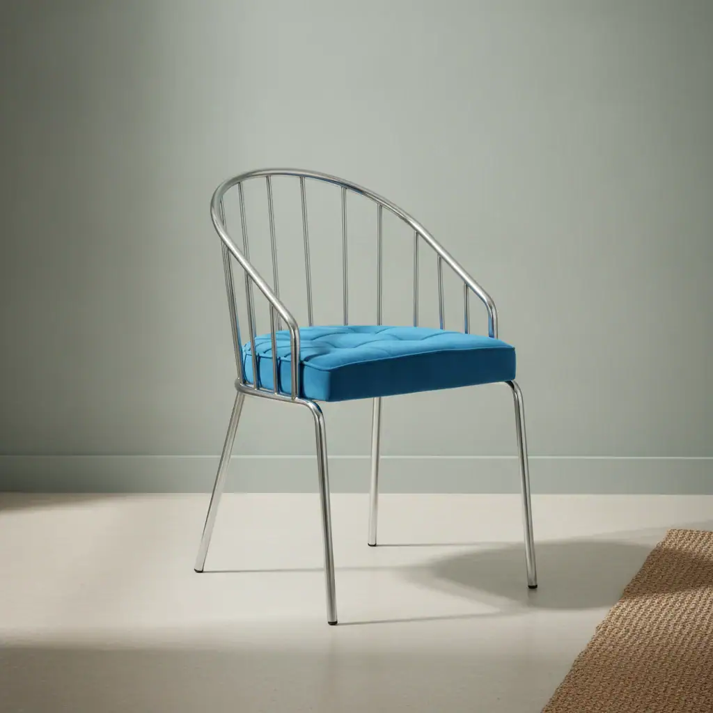 Eetkamerstoel Zoovia blauw fluweel