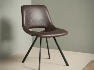 Eetkamerstoel Zouno Donkerbruin  stof set van 2