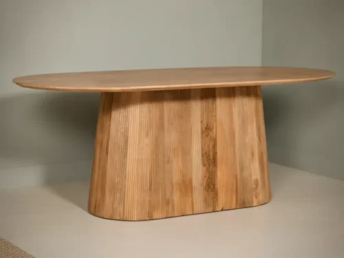 Eettafel Arvelbrisa ovaal naturel bruin