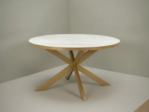 Eettafel Avelonterra 110 x 13 cm rond marmer metaal