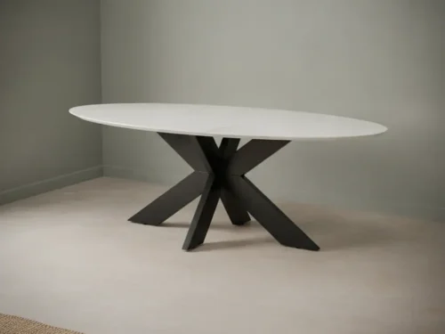 Eettafel Brelirsiena 120 x 77 cm ovaal marmer