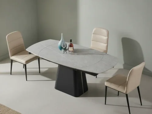 Eettafel Eldanlargo 90 x 76 cm marmer wit