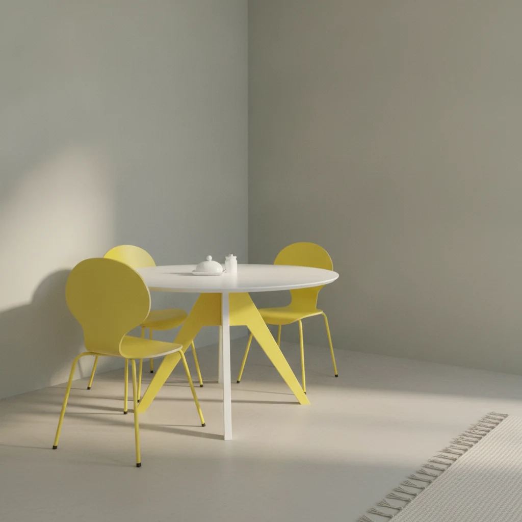Eettafel Falvel Geel Ø125 cm