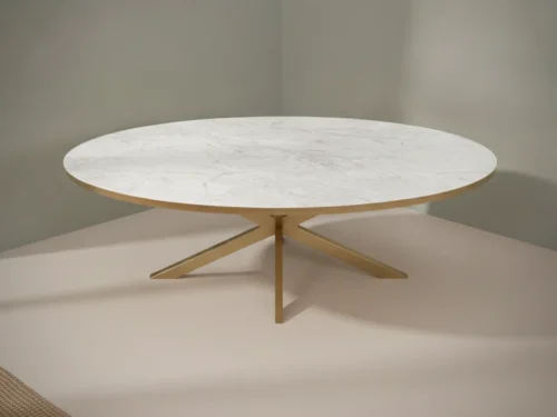 Eettafel Gavasiena 210 x 100 cm ovaal marmer