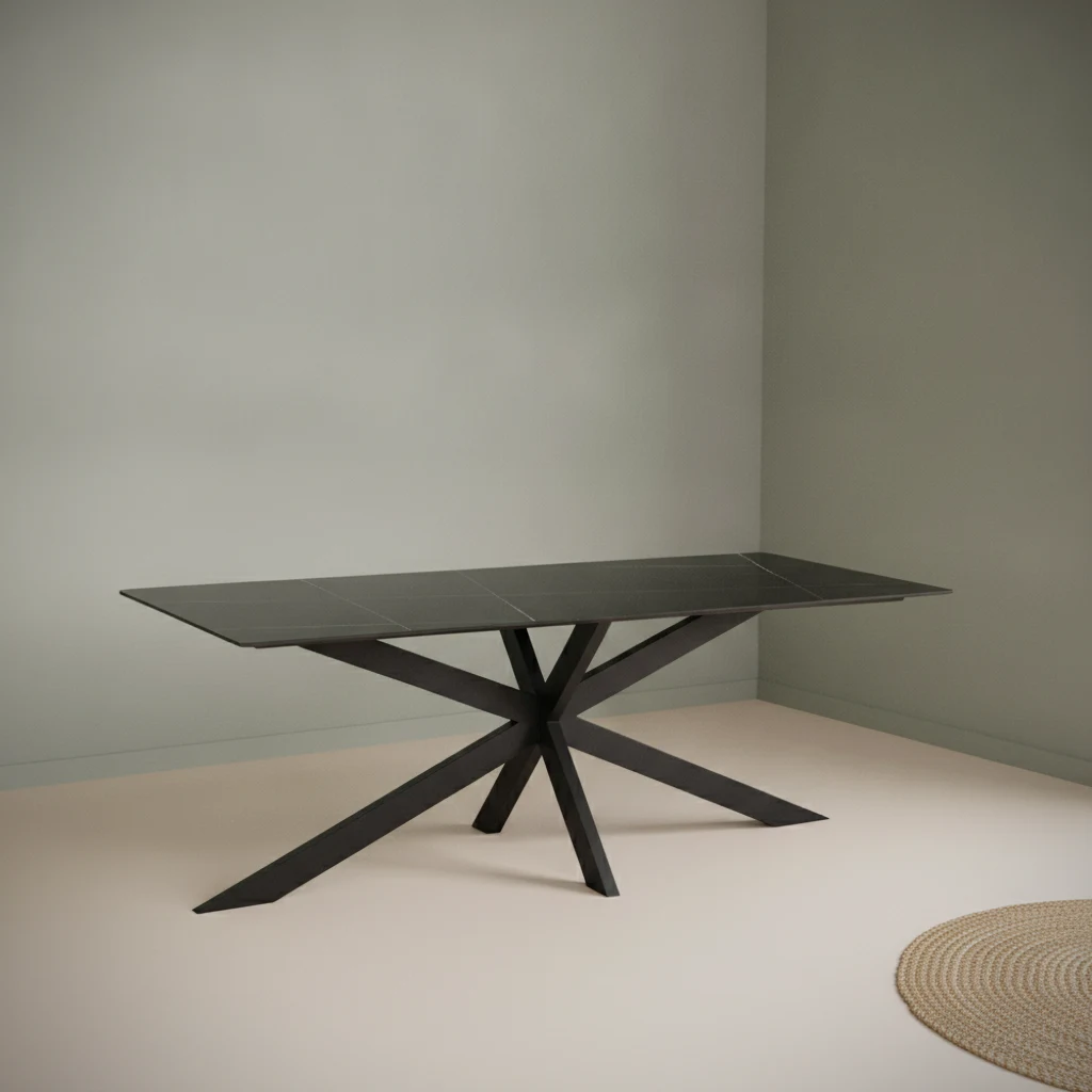 Eettafel Hutero Zwart 170x90 cm