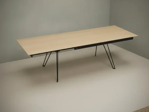 Eettafel Isvoluna 180 x 98 cm eikenhout metaal