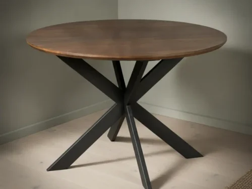 Eettafel Ivaravporto eiken rond eikenhout