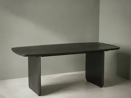 Eettafel Mervulvesta 190 x 100 cm zwart