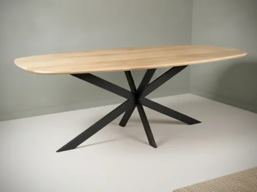 Eettafel Morvucanto eiken rond eikenhout  naturel